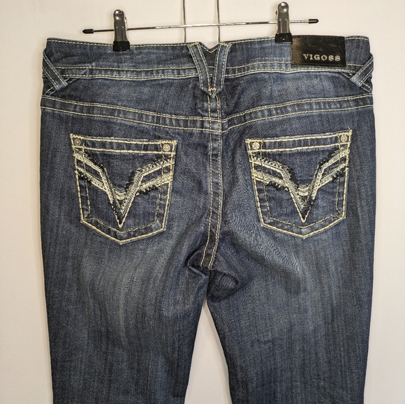 Vigoss Jeans Women's The Chelsea Skinny Distressed Blue Stretch Denim Sz. 11/12 - Picture 4 of 9